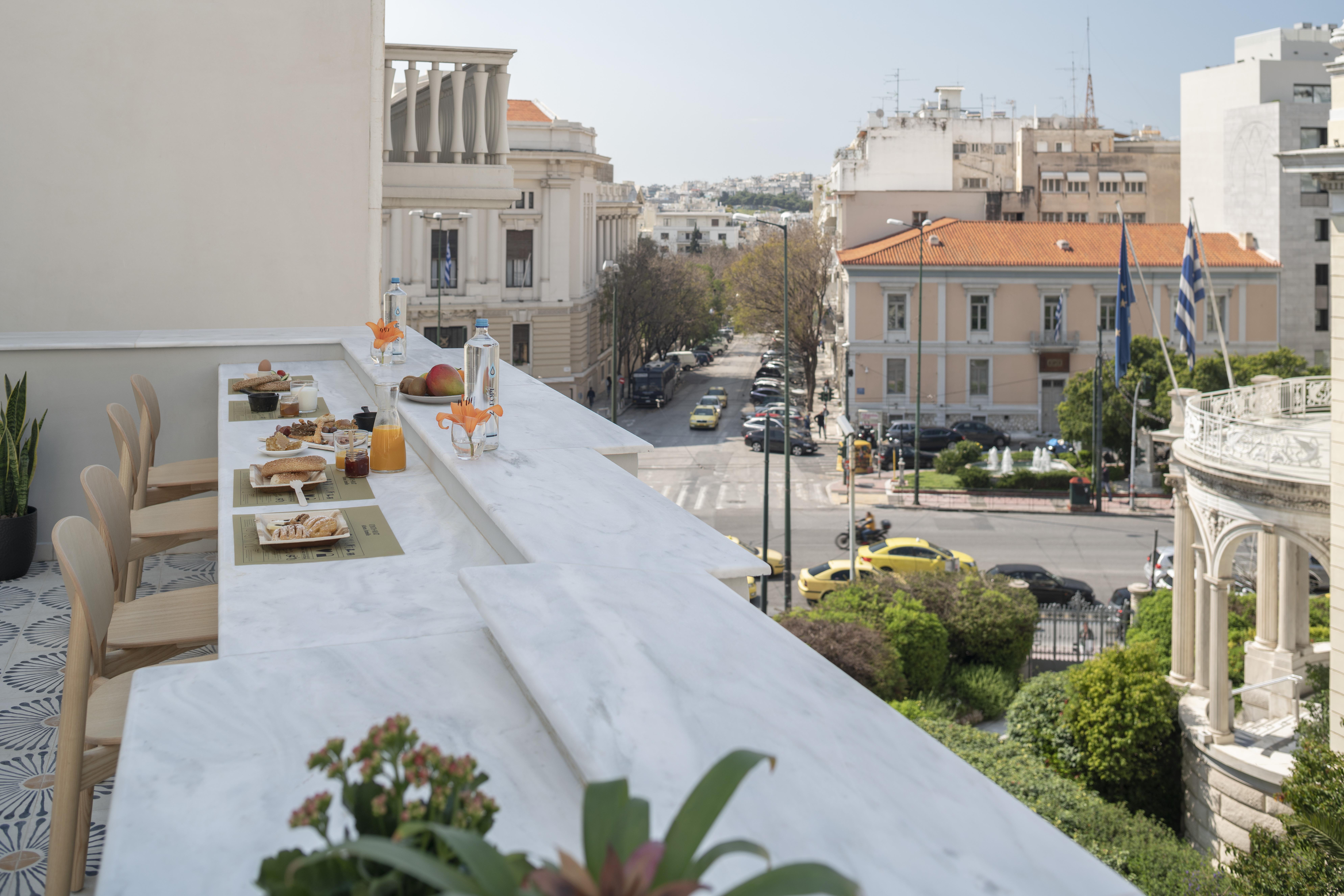 Готель Coco-Mat Athens Jumelle Екстер'єр фото View from the balcony of the hotel